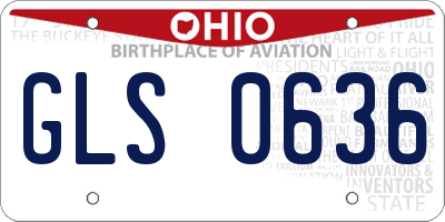 OH license plate GLS0636