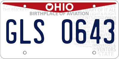 OH license plate GLS0643