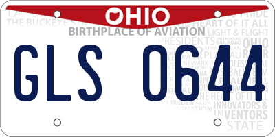 OH license plate GLS0644