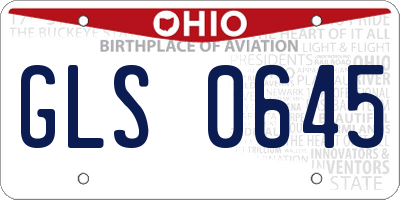 OH license plate GLS0645