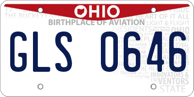 OH license plate GLS0646