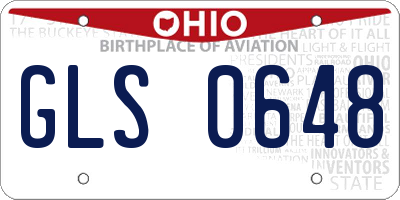 OH license plate GLS0648