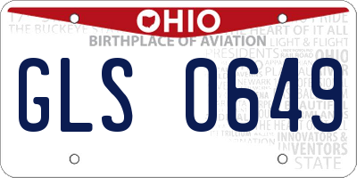 OH license plate GLS0649