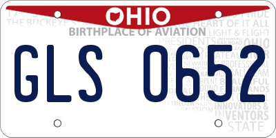 OH license plate GLS0652