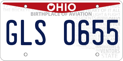 OH license plate GLS0655
