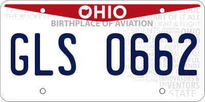 OH license plate GLS0662