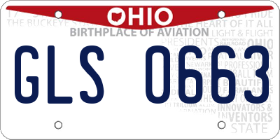 OH license plate GLS0663