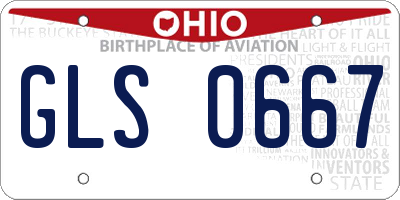 OH license plate GLS0667