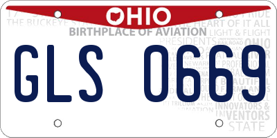 OH license plate GLS0669