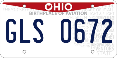 OH license plate GLS0672