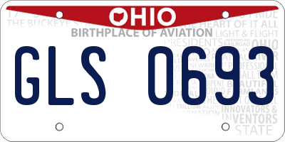 OH license plate GLS0693