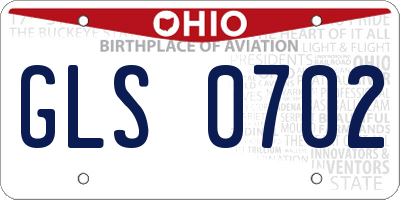 OH license plate GLS0702