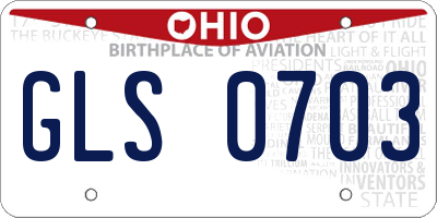 OH license plate GLS0703