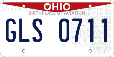 OH license plate GLS0711