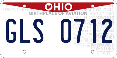 OH license plate GLS0712