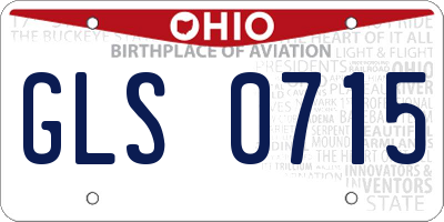 OH license plate GLS0715
