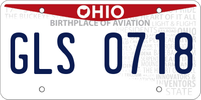 OH license plate GLS0718