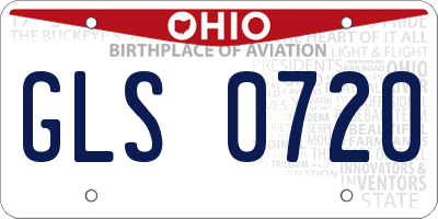 OH license plate GLS0720