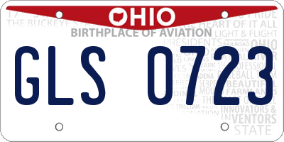 OH license plate GLS0723