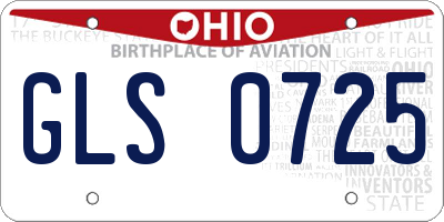 OH license plate GLS0725