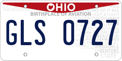 OH license plate GLS0727