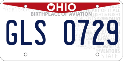 OH license plate GLS0729