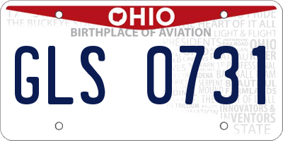 OH license plate GLS0731