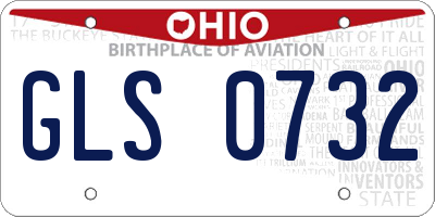 OH license plate GLS0732