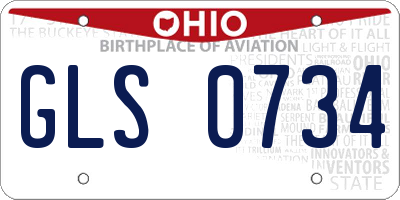 OH license plate GLS0734