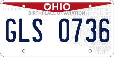 OH license plate GLS0736