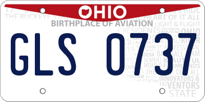 OH license plate GLS0737