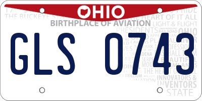 OH license plate GLS0743