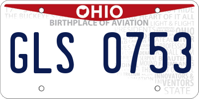 OH license plate GLS0753