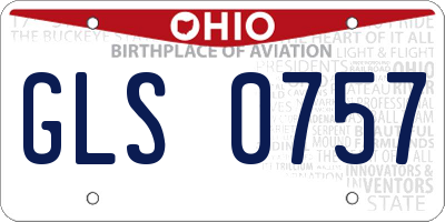 OH license plate GLS0757
