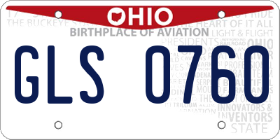 OH license plate GLS0760