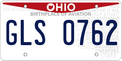 OH license plate GLS0762