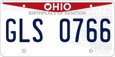 OH license plate GLS0766