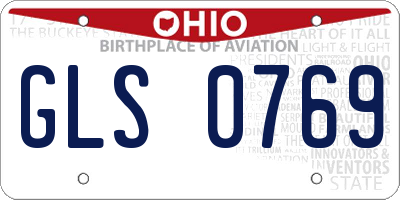 OH license plate GLS0769