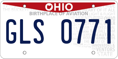 OH license plate GLS0771