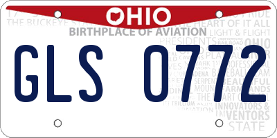 OH license plate GLS0772