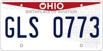 OH license plate GLS0773