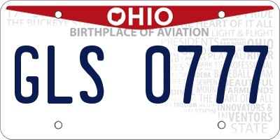 OH license plate GLS0777