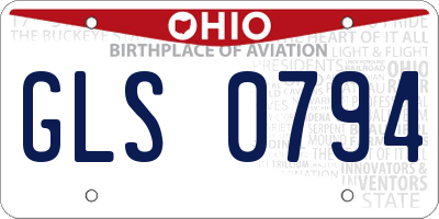 OH license plate GLS0794