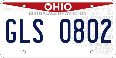 OH license plate GLS0802