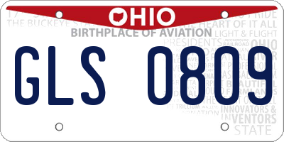 OH license plate GLS0809