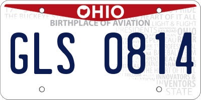 OH license plate GLS0814