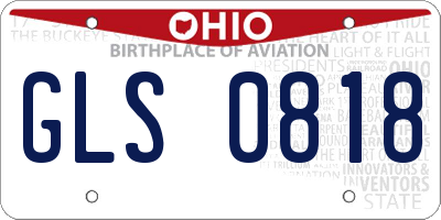OH license plate GLS0818