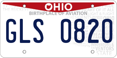 OH license plate GLS0820