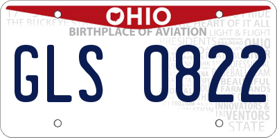 OH license plate GLS0822