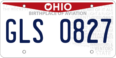 OH license plate GLS0827